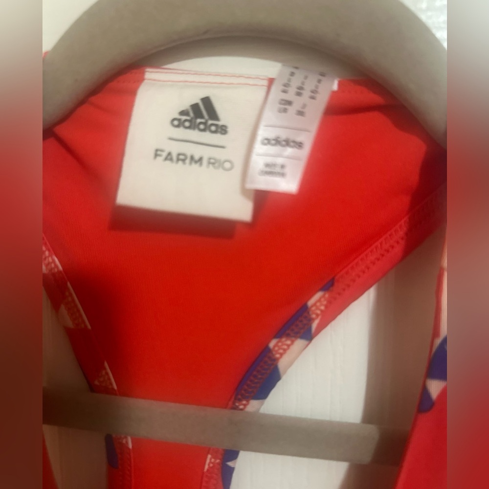 Farm Rio X Adidas Farm Psychedelic Wave Red Dress. Size Large. - Picture 4 of 8